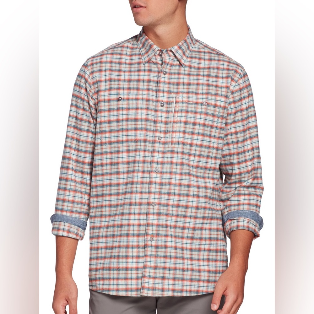 Orvis Men’s Shirt Flat Creek Tech Flannel - Horizon Long Sleeve Zipper Pocket